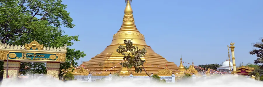 Buddhist monastery in Kushinagar reflecting global Buddhist traditions